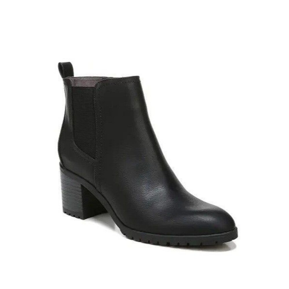 Life Stride Womens 7 M Black Bubble Mesa Block Heel Ankle Booties NIB MR5